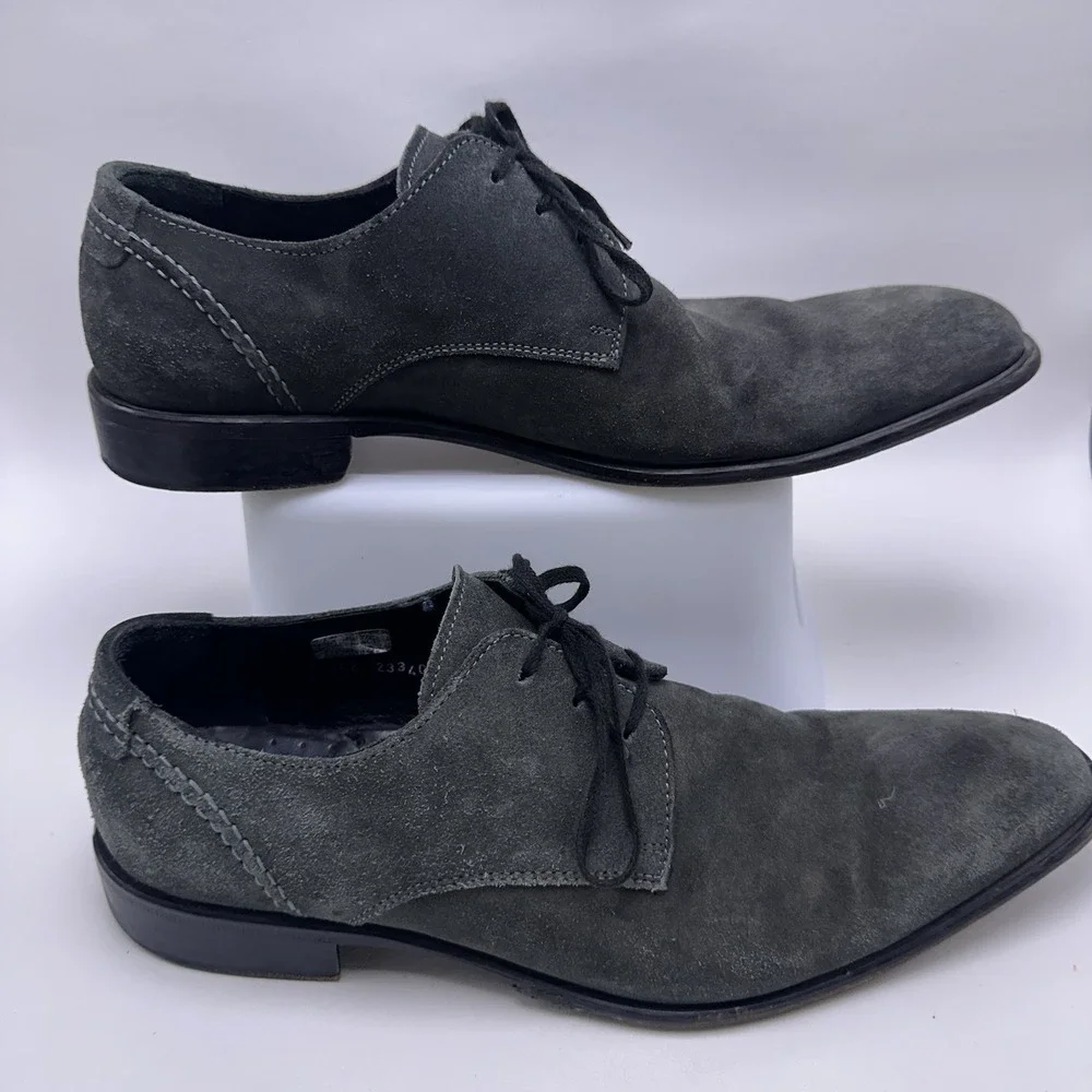 Vtg Kenneth Cole New York Made in Italy Men's‎ 9 Grey Suede Oxford Derby Shoes
